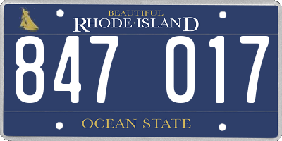 RI license plate 847017