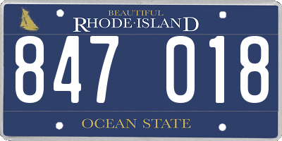 RI license plate 847018