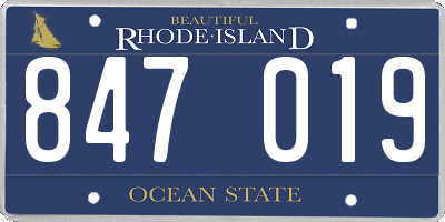RI license plate 847019