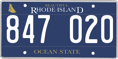 RI license plate 847020