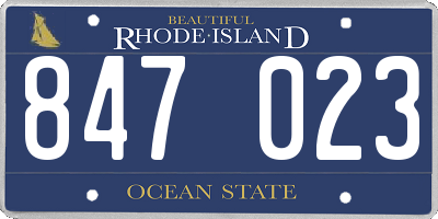RI license plate 847023
