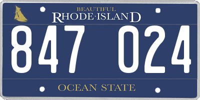 RI license plate 847024