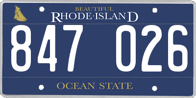 RI license plate 847026