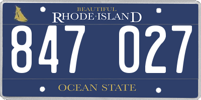 RI license plate 847027