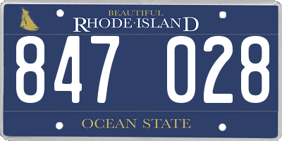 RI license plate 847028