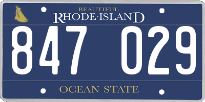 RI license plate 847029