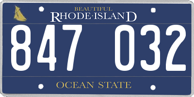 RI license plate 847032
