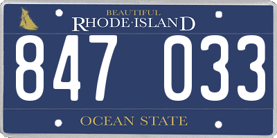 RI license plate 847033