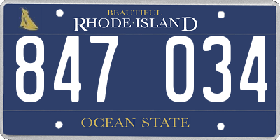 RI license plate 847034