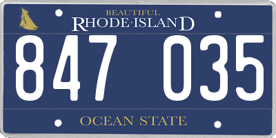 RI license plate 847035