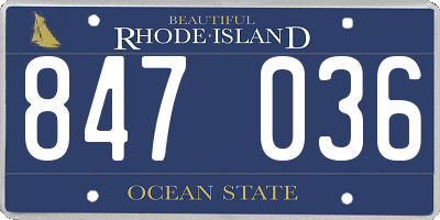 RI license plate 847036