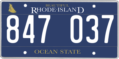 RI license plate 847037
