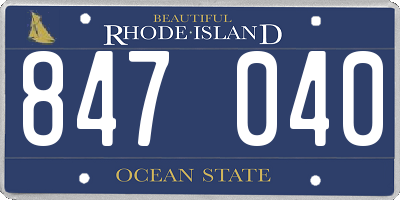 RI license plate 847040