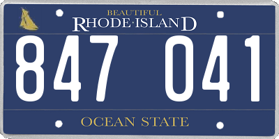 RI license plate 847041