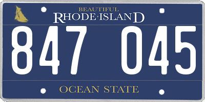 RI license plate 847045