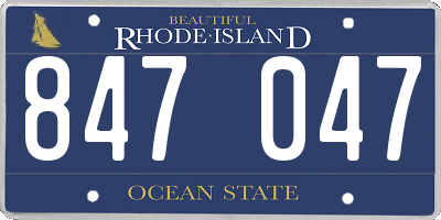 RI license plate 847047