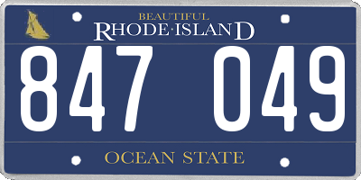 RI license plate 847049