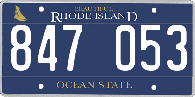 RI license plate 847053