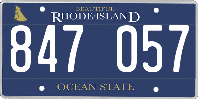 RI license plate 847057