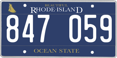 RI license plate 847059