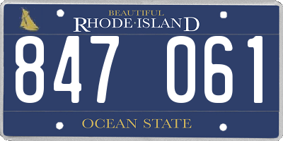 RI license plate 847061