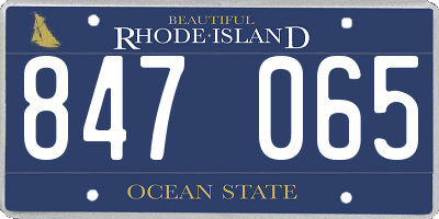 RI license plate 847065