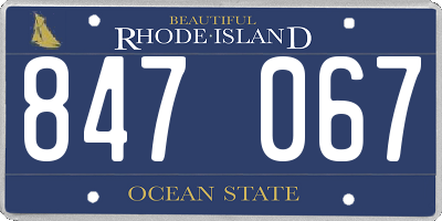 RI license plate 847067