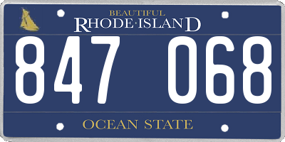 RI license plate 847068