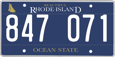 RI license plate 847071
