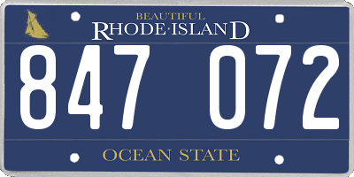 RI license plate 847072