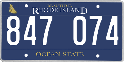 RI license plate 847074
