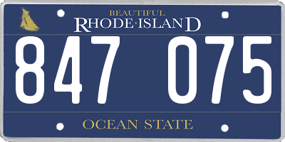 RI license plate 847075
