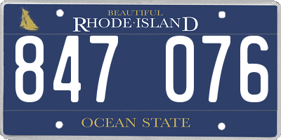 RI license plate 847076