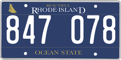 RI license plate 847078