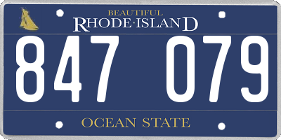 RI license plate 847079