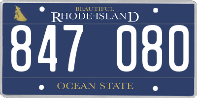 RI license plate 847080