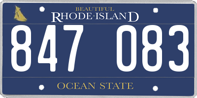 RI license plate 847083