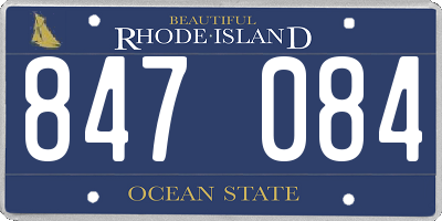 RI license plate 847084