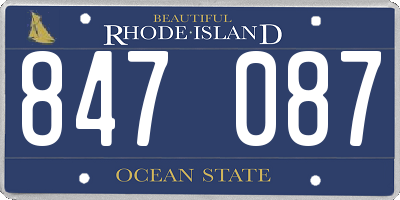 RI license plate 847087