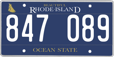 RI license plate 847089