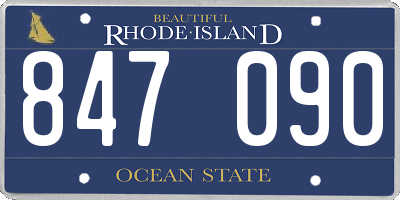 RI license plate 847090