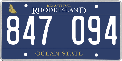 RI license plate 847094