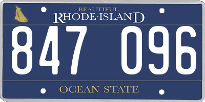 RI license plate 847096