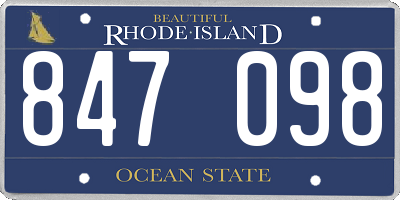 RI license plate 847098