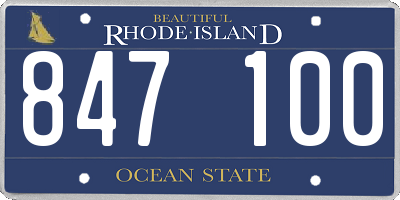RI license plate 847100