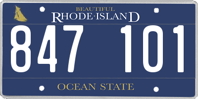 RI license plate 847101