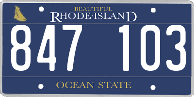 RI license plate 847103