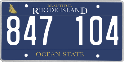 RI license plate 847104
