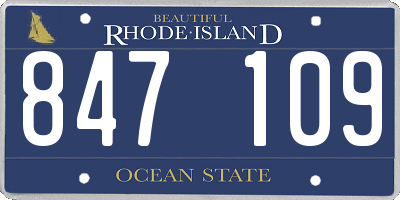 RI license plate 847109