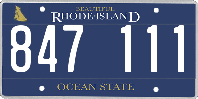 RI license plate 847111